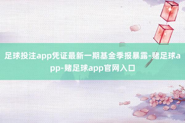 足球投注app凭证最新一期基金季报暴露-赌足球app-赌足球app官网入口
