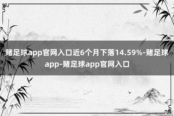 赌足球app官网入口近6个月下落14.59%-赌足球app-赌足球app官网入口