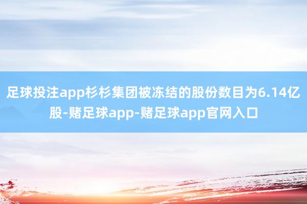 足球投注app杉杉集团被冻结的股份数目为6.14亿股-赌足球app-赌足球app官网入口