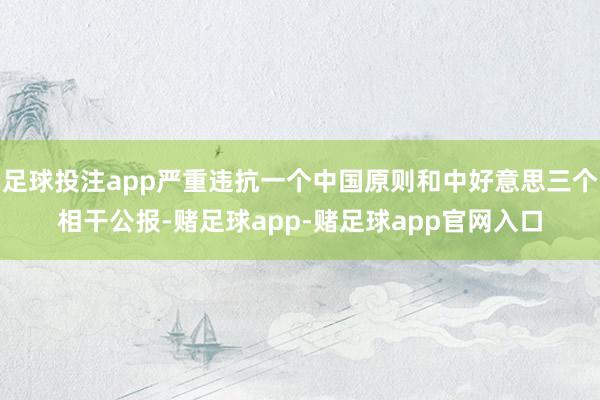 足球投注app严重违抗一个中国原则和中好意思三个相干公报-赌足球app-赌足球app官网入口