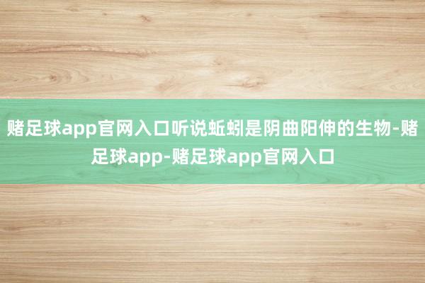 赌足球app官网入口听说蚯蚓是阴曲阳伸的生物-赌足球app-赌足球app官网入口