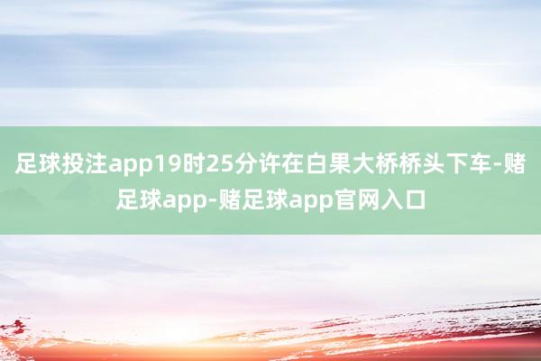 足球投注app19时25分许在白果大桥桥头下车-赌足球app-赌足球app官网入口
