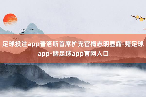 足球投注app普洛斯首席扩充官梅志明显露-赌足球app-赌足球app官网入口