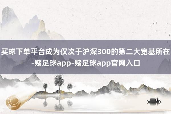 买球下单平台成为仅次于沪深300的第二大宽基所在-赌足球app-赌足球app官网入口