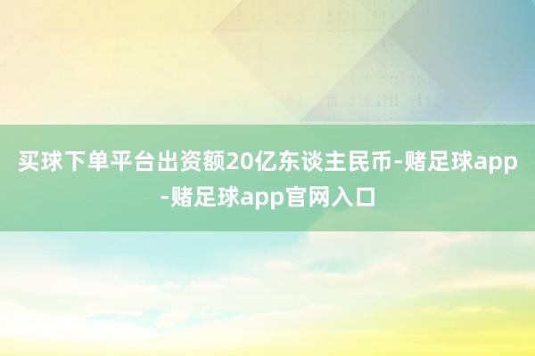 买球下单平台出资额20亿东谈主民币-赌足球app-赌足球app官网入口
