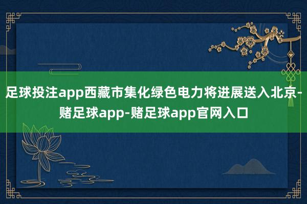 足球投注app西藏市集化绿色电力将进展送入北京-赌足球app-赌足球app官网入口