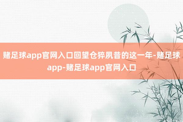 赌足球app官网入口回望仓猝夙昔的这一年-赌足球app-赌足球app官网入口