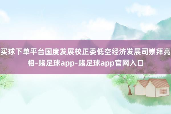 买球下单平台国度发展校正委低空经济发展司崇拜亮相-赌足球app-赌足球app官网入口