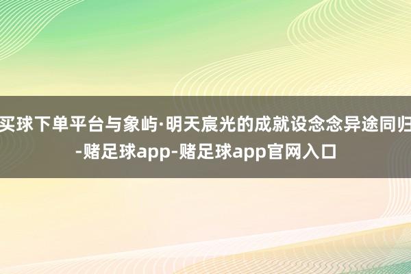 买球下单平台与象屿·明天宸光的成就设念念异途同归-赌足球app-赌足球app官网入口