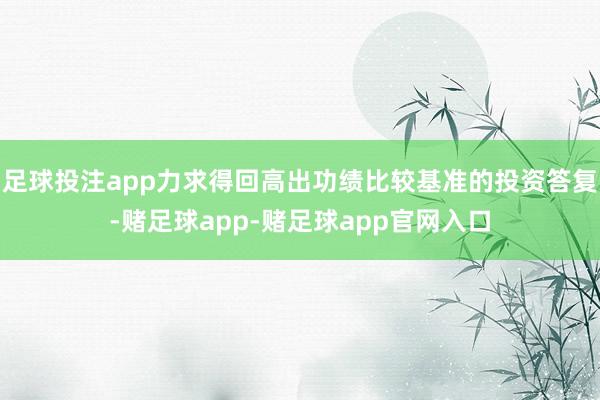 足球投注app力求得回高出功绩比较基准的投资答复-赌足球app-赌足球app官网入口