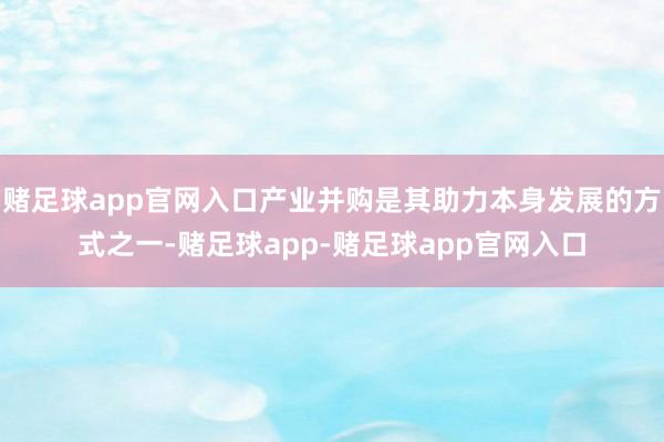 赌足球app官网入口产业并购是其助力本身发展的方式之一-赌足球app-赌足球app官网入口