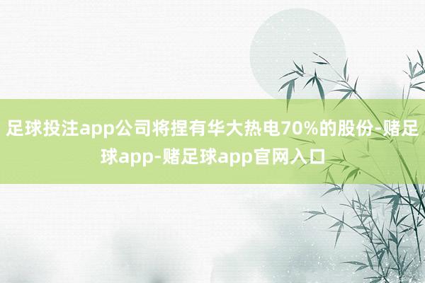 足球投注app公司将捏有华大热电70%的股份-赌足球app-赌足球app官网入口