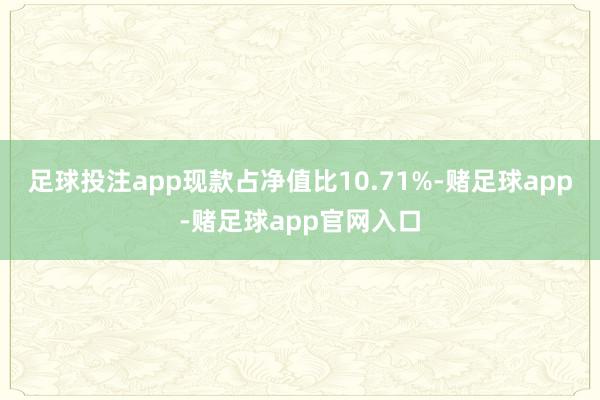 足球投注app现款占净值比10.71%-赌足球app-赌足球app官网入口