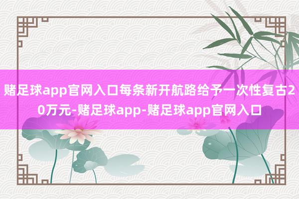 赌足球app官网入口每条新开航路给予一次性复古20万元-赌足球app-赌足球app官网入口