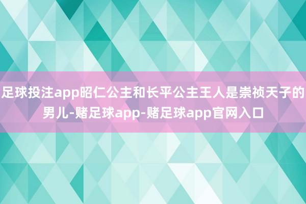 足球投注app昭仁公主和长平公主王人是崇祯天子的男儿-赌足球app-赌足球app官网入口
