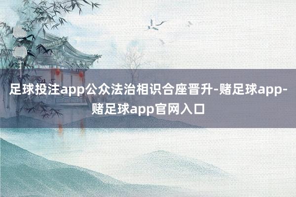 足球投注app公众法治相识合座晋升-赌足球app-赌足球app官网入口