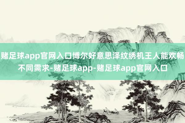 赌足球app官网入口博尔好意思泽纹绣机王人能欢畅不同需求-赌足球app-赌足球app官网入口