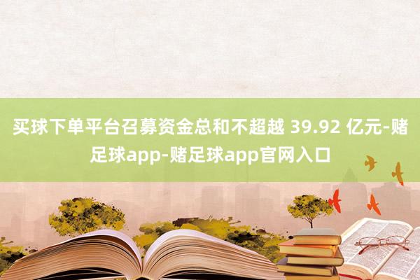 买球下单平台召募资金总和不超越 39.92 亿元-赌足球app-赌足球app官网入口