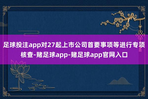 足球投注app对27起上市公司首要事项等进行专项核查-赌足球app-赌足球app官网入口