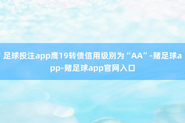 足球投注app鹰19转债信用级别为“AA”-赌足球app-赌足球app官网入口