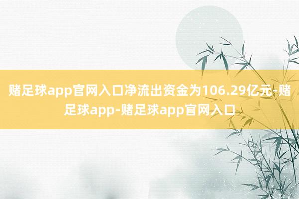 赌足球app官网入口净流出资金为106.29亿元-赌足球app-赌足球app官网入口