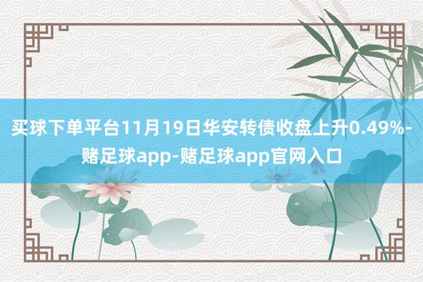买球下单平台11月19日华安转债收盘上升0.49%-赌足球app-赌足球app官网入口