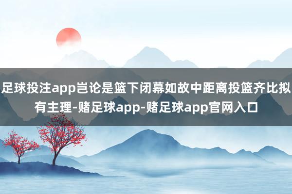 足球投注app岂论是篮下闭幕如故中距离投篮齐比拟有主理-赌足球app-赌足球app官网入口