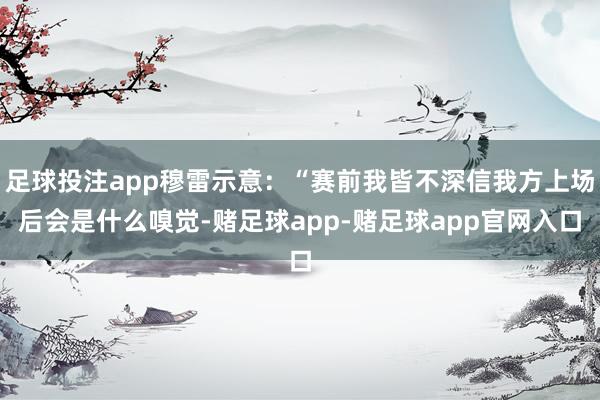 足球投注app穆雷示意：“赛前我皆不深信我方上场后会是什么嗅觉-赌足球app-赌足球app官网入口