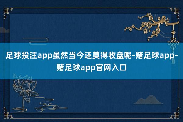 足球投注app虽然当今还莫得收盘呢-赌足球app-赌足球app官网入口