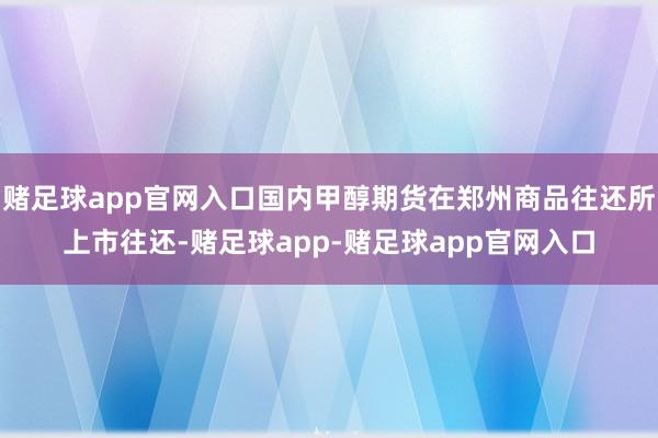 赌足球app官网入口国内甲醇期货在郑州商品往还所上市往还-赌足球app-赌足球app官网入口
