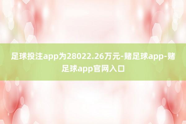 足球投注app为28022.26万元-赌足球app-赌足球app官网入口