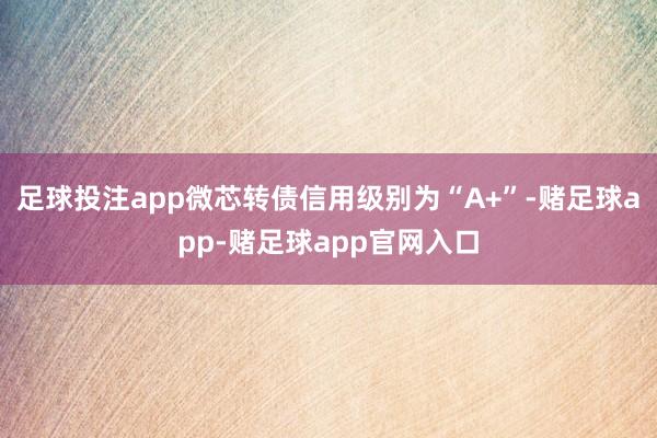 足球投注app微芯转债信用级别为“A+”-赌足球app-赌足球app官网入口