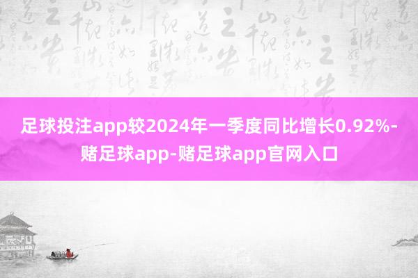 足球投注app较2024年一季度同比增长0.92%-赌足球app-赌足球app官网入口