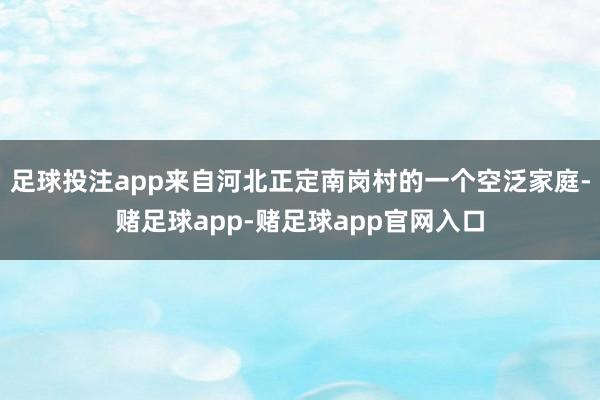 足球投注app来自河北正定南岗村的一个空泛家庭-赌足球app-赌足球app官网入口