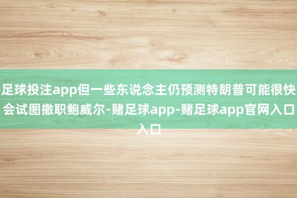 足球投注app但一些东说念主仍预测特朗普可能很快会试图撤职鲍威尔-赌足球app-赌足球app官网入口